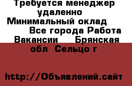 Требуется менеджер удаленно › Минимальный оклад ­ 15 000 - Все города Работа » Вакансии   . Брянская обл.,Сельцо г.